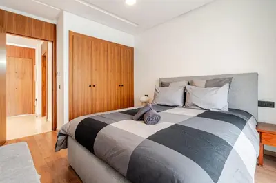 a bedroom with a large bed in a room at C04 Comfort & Design Studio with Private Terrace CFC in Casablanca