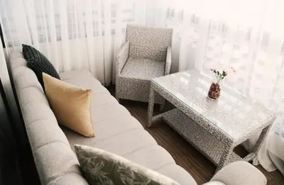 a living room with a couch and a table at Studio haut standing CASA in Aïn Harrouda