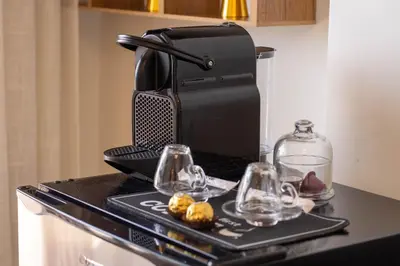 a coffee maker sitting on top of a counter at Marina Lifestyle ! in Casablanca