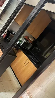 an overhead view of a kitchen with a stove at Diar 4 in Casablanca