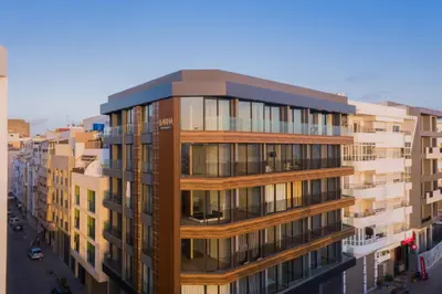 an overhead view of a tall apartment building at Rafina in Casablanca