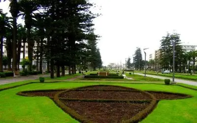 a park with a circle in the grass at Cozy Appartement Relax in Mohammedia