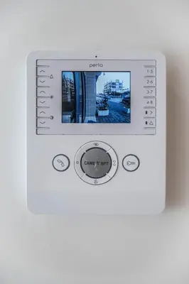 a white microwave with a picture on the front of it at Studio palmier TR3 in Casablanca