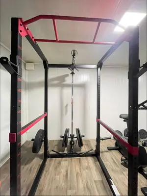 a fitness room with a gym with a treadmill at A102 Studio cosy & chic in Casablanca