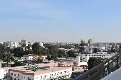 a view of a city with buildings in the background at Elegant Apartment with City View in Casablanca