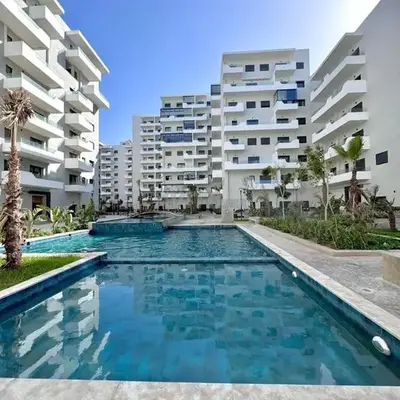 Duplex Luxe 3 Chambres Vue Mer & Piscine à Zenata Eco City