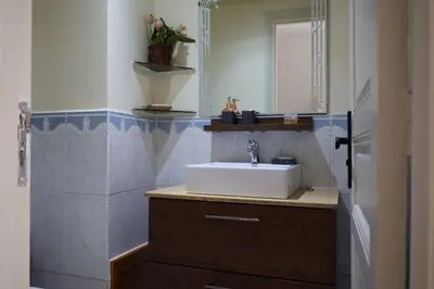 a bathroom with a sink and a mirror at MTL 33 Casablanca city center in Casablanca