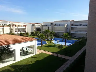 an aerial view of the courtyard of a apartment building at Berrada in Dar Mohammed Ould Haj Jilali