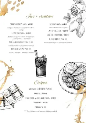 a page of a menu for a restaurant at Élégance Océanique in Casablanca
