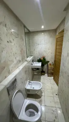a bathroom with a toilet and a sink at Casablanca in Casablanca