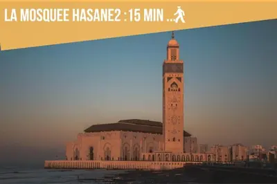 a large building with a clock tower in front of it at carablanca in Casablanca