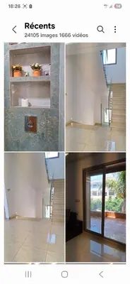 a collage of photos of a staircase in a house at Chambres au sein d'une villa in Rabat