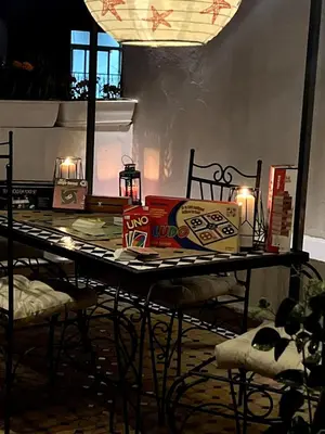 a table with some food on top of it at Dar EL BAHIA - Spacious flat with large Terrace in Casablanca