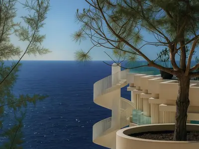 an architectural rendering of a building overlooking the ocean at STORY Le Carrousel Rabat in Rabat