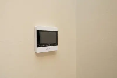 a monitor is attached to a wall at Beautiful Studio in Oasis - Gym access & Balcony & Free Parking & Wifi Fiber in Casablanca