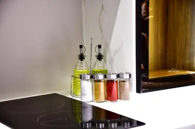 a group of four bottles sitting on a shelf at Le Sublime in Casablanca