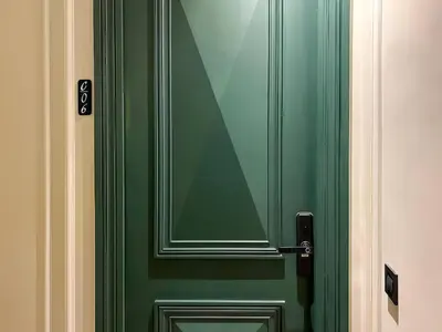 an open door with a green door at Maya Suites - Premium Luxury Stay in Casablanca