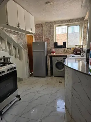 a kitchen with a refrigerator and a dishwasher at Floor Villa rent in El Harhoura