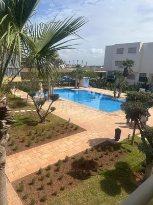 a view of a swimming pool in a resort at Blue Beach in Casablanca