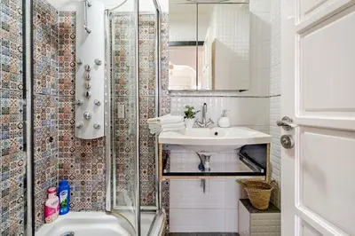 a bathroom with a shower and a sink at Comfort Pool Apartment Heart of Tamaris in Tamaris