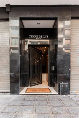 a entrance to a building with a door at Chic Hotel-Style Apartment in Casablanca in Casablanca