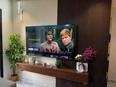 a flat screen tv sitting on a wall at Studio Best in Casablanca in Casablanca