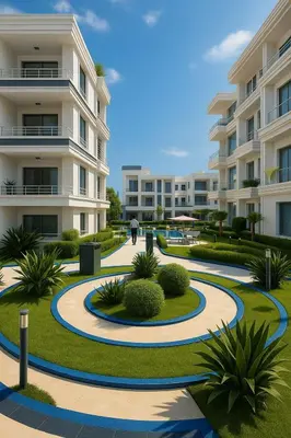 a rendering of a building with a walkway at Margueri House in Mohammedia