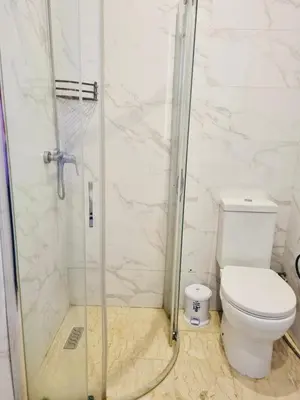 a bathroom with a shower and a toilet at BenHost Appartement Casablanca Maarif in Casablanca