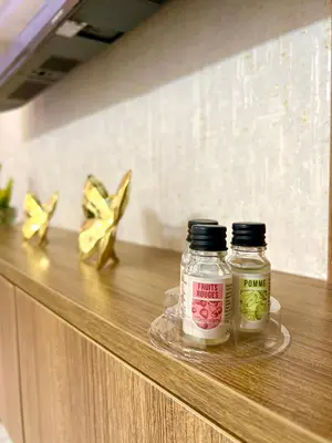 two jars of spices sitting on top of a counter at Studio Neuf à Roches Noires près de Casa Voyageurs et Casa Port in Casablanca