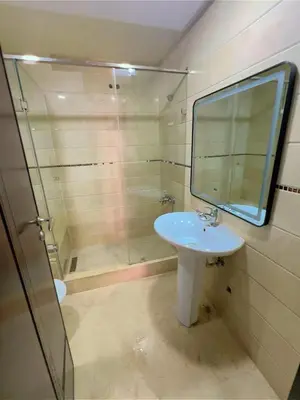 a bathroom with a sink and a mirror and a shower at Paradise Casablanca in Casablanca