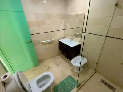 a bathroom with a sink and a toilet and a shower at Casa Stay in Casablanca