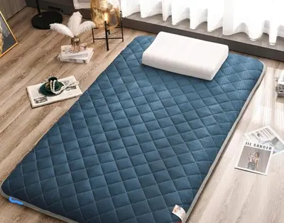 a large carpet floor mat on the floor of a bedroom at Newly Apartment refurbished central calm charming in Rabat