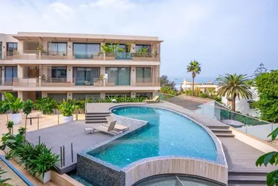 an image of a house with a swimming pool at The Stay of Dreams - Sea View and Pool Access in Casablanca