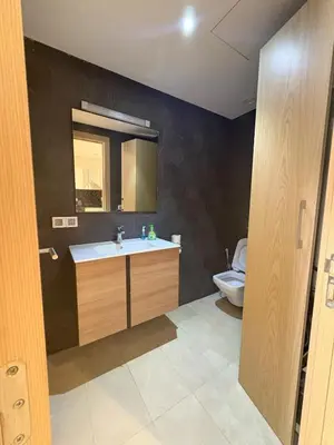 a bathroom with a sink and a toilet at L' Evasion BLeu au Carroussel in Rabat