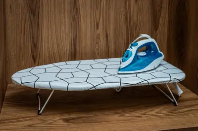 a blue shoe sitting on top of a bench at Modern Comfortable Apartment - Corniche Hassan II in Casablanca