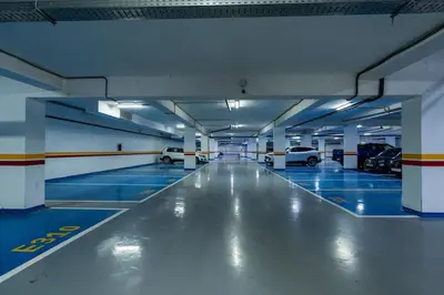 a large parking garage with cars parked in it at Luxueux appartement 3 chambre en plein cœur CFC NEXT HOUSE 3 in Casablanca