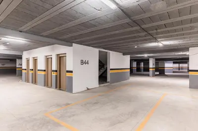 an empty parking lot in a parking garage at Studio Signature - Parking privé & neuf in Casablanca