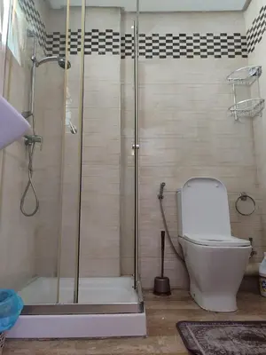 a bathroom with a shower and a toilet at Casablanca House hassan2 in Casablanca