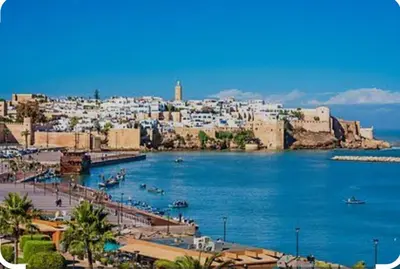 a view of a city with a large body of water at Elégance &Confort Agdal in Rabat