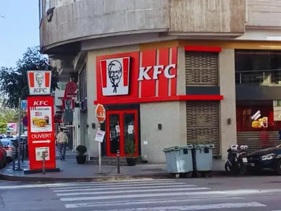 a kfc store on the corner of a street at A Pleasant escape In Morocco in Casablanca