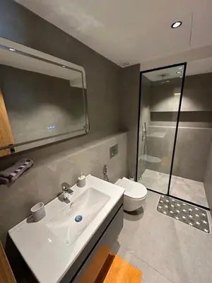 a bathroom with a sink and a toilet and a shower at Casablanca Maarif in Casablanca