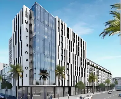 an architectural rendering of a large glass building at Casablanca METROPOL Urban Luxury Loft in Casablanca
