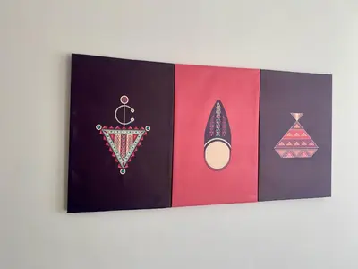 a group of four cards with surfboards on a wall at Welcome Stay Centre Casa Gares &Tram in Casablanca