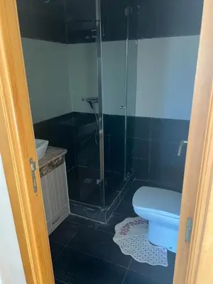 a bathroom with a shower and a toilet at seaside entire villa with pool view in Casablanca