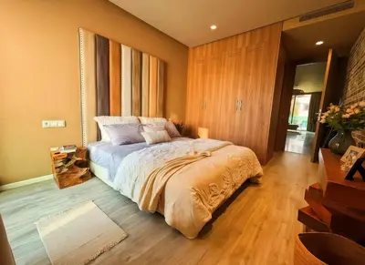 a bedroom with a large bed in a room at Maya Suites - Luxury Stay in Casablanca in Casablanca