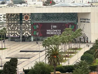 a welcome to morocco sign on the side of a building at Cosy Appartement in Rabat
