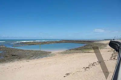 a view of the beach from a car at Seaside Luxury 3BR With Pool & Private Beach Access in Bouznika