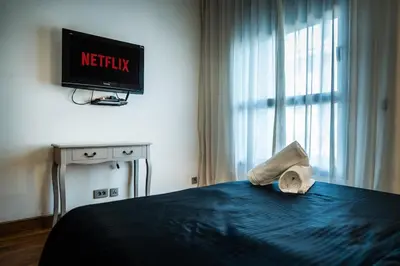 a hotel room with a bed with a towel on it at C08- Anfa Place Luxury Apartment - Beach Access in Casablanca