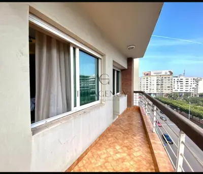 a balcony with a view of a city at Beautiful 2 suites apartment modern cozy and central in Casablanca