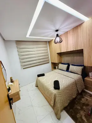 a bedroom with a large bed in a room at Studio moderne et accueillant, pour se reposer 14 in Casablanca